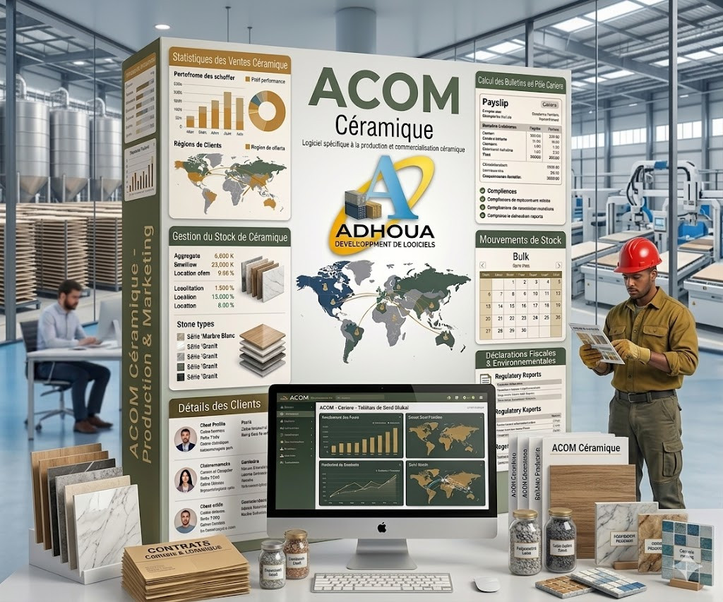 Logiciel spécifique à la production et commercialisation céramique